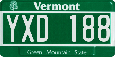 VT license plate YXD188