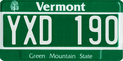 VT license plate YXD190