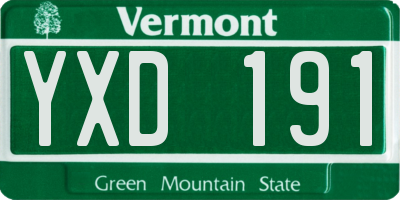 VT license plate YXD191