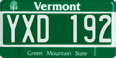 VT license plate YXD192