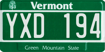 VT license plate YXD194