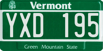 VT license plate YXD195