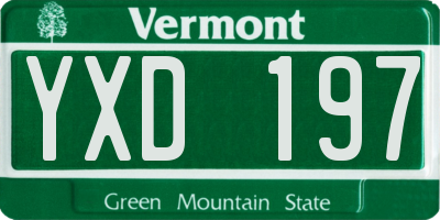 VT license plate YXD197