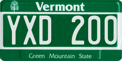 VT license plate YXD200