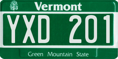VT license plate YXD201