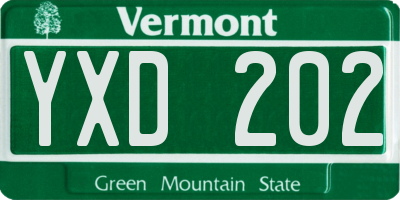 VT license plate YXD202
