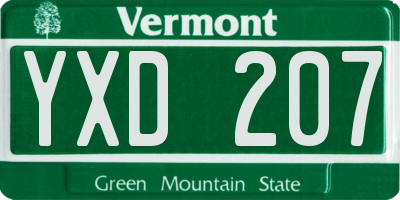 VT license plate YXD207