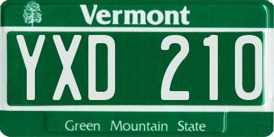 VT license plate YXD210