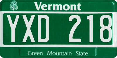 VT license plate YXD218