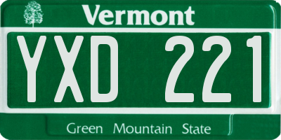 VT license plate YXD221