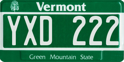VT license plate YXD222