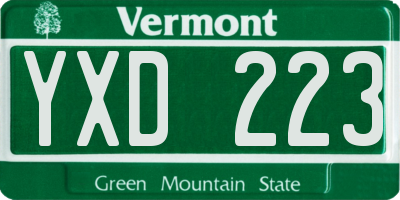 VT license plate YXD223