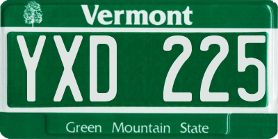 VT license plate YXD225