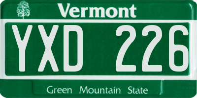 VT license plate YXD226