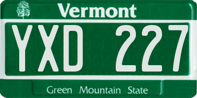 VT license plate YXD227