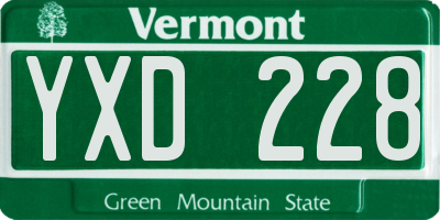 VT license plate YXD228