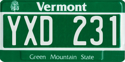VT license plate YXD231