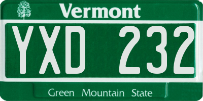 VT license plate YXD232