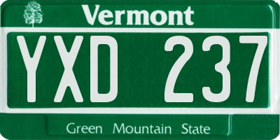VT license plate YXD237