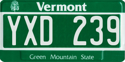 VT license plate YXD239