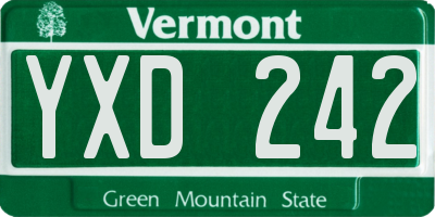 VT license plate YXD242