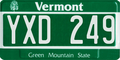 VT license plate YXD249