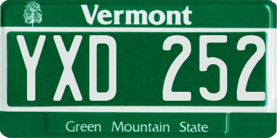 VT license plate YXD252