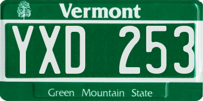 VT license plate YXD253