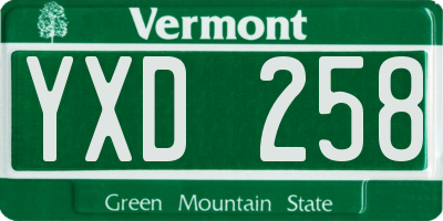 VT license plate YXD258