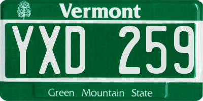 VT license plate YXD259