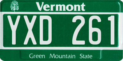VT license plate YXD261