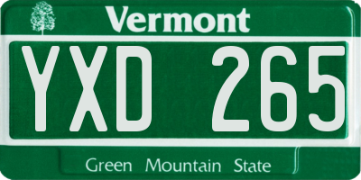VT license plate YXD265