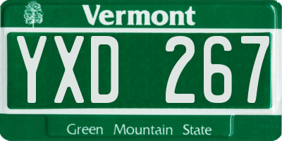 VT license plate YXD267