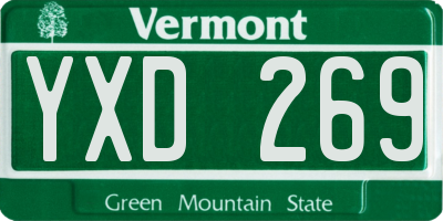 VT license plate YXD269