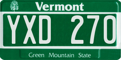 VT license plate YXD270