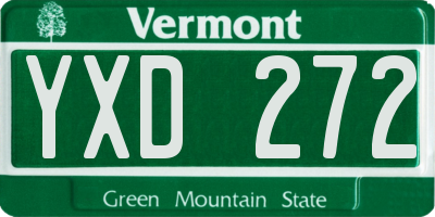 VT license plate YXD272