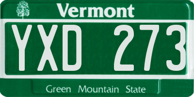 VT license plate YXD273