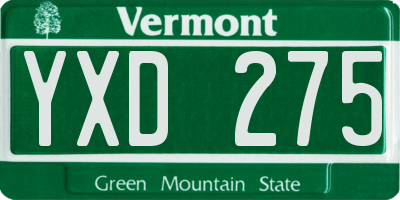 VT license plate YXD275