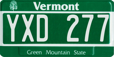 VT license plate YXD277