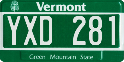 VT license plate YXD281
