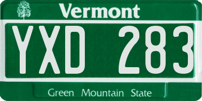 VT license plate YXD283