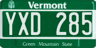 VT license plate YXD285