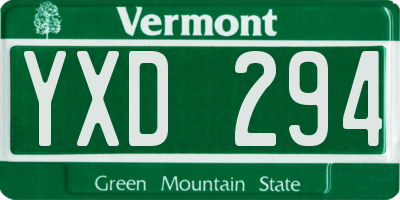 VT license plate YXD294