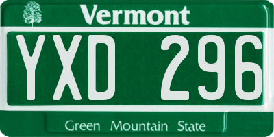 VT license plate YXD296