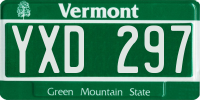 VT license plate YXD297