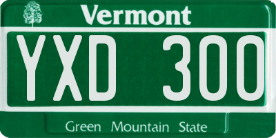 VT license plate YXD300