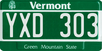 VT license plate YXD303