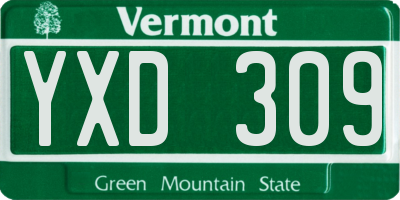VT license plate YXD309