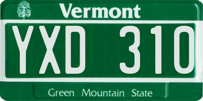 VT license plate YXD310