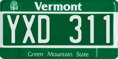 VT license plate YXD311